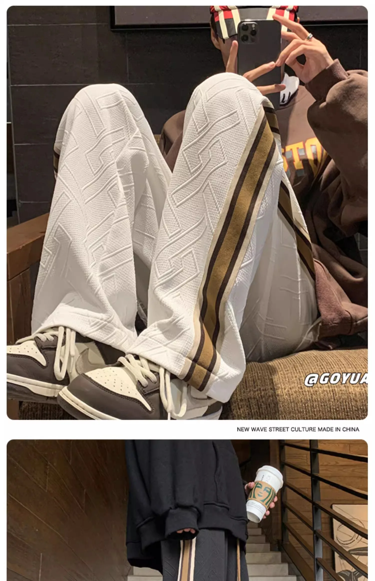 Description Picture 6 of itemWASSUP Loose Casual For Men's Spring And Autumn Season New Trendy Brand Instagram Pi Shuai Straight Tube Pants, Floor Sweeping