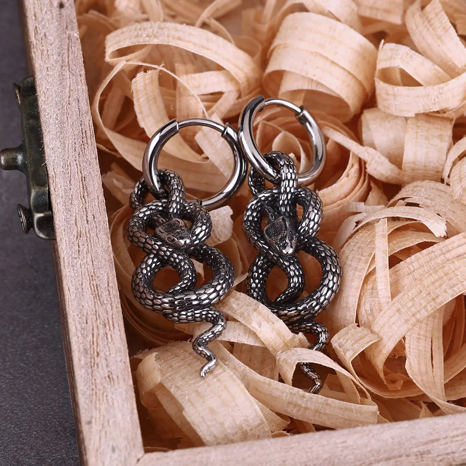 Orecchini serpente argento e corallo - Ma.Gi. Gioielli