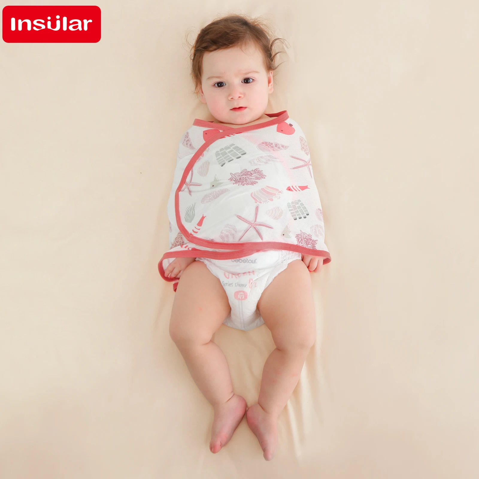 Baby Swaddle Blanket 0-6 Months Strap Protect Belly Baby Sleeping Blanket Wrap for New Born Thin-style for Summer
