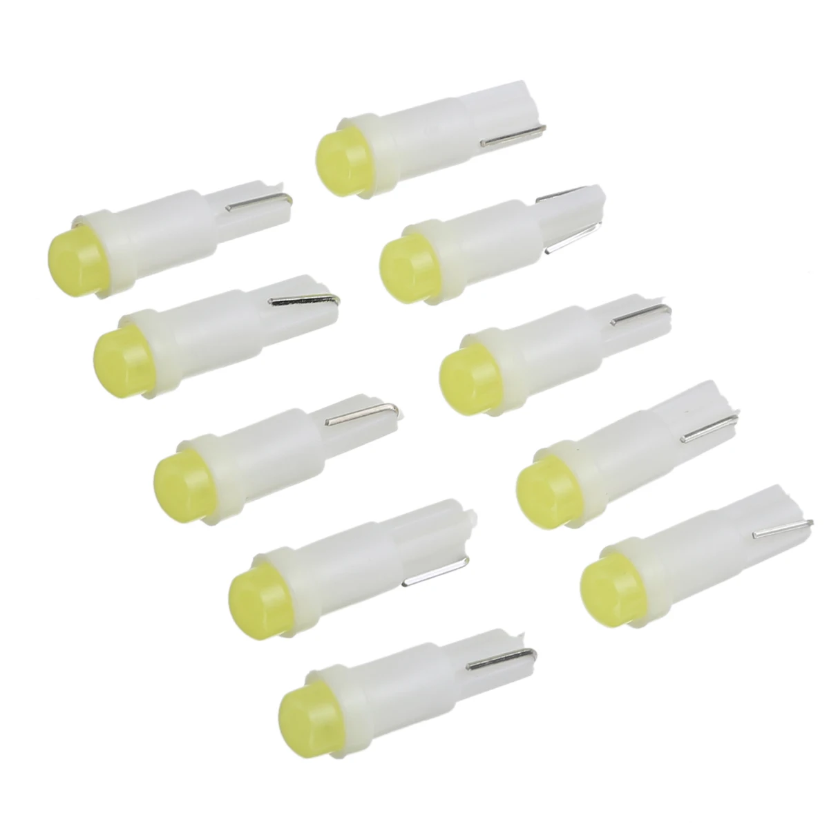 10pcs White T5 COB 1LED Car Dashboard Cluster Gauge Instrument Light Wedge Bulb Car Interior Lights