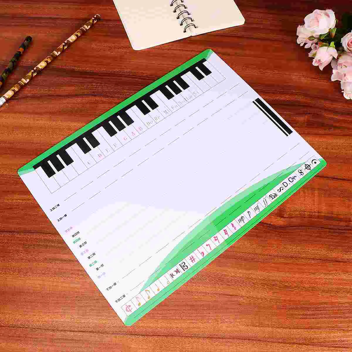 

Musical Notes Boards Dry Erase Staff Music Lap White Board Piano Finger Simulation Practice Guide Teaching Aid Note Chart