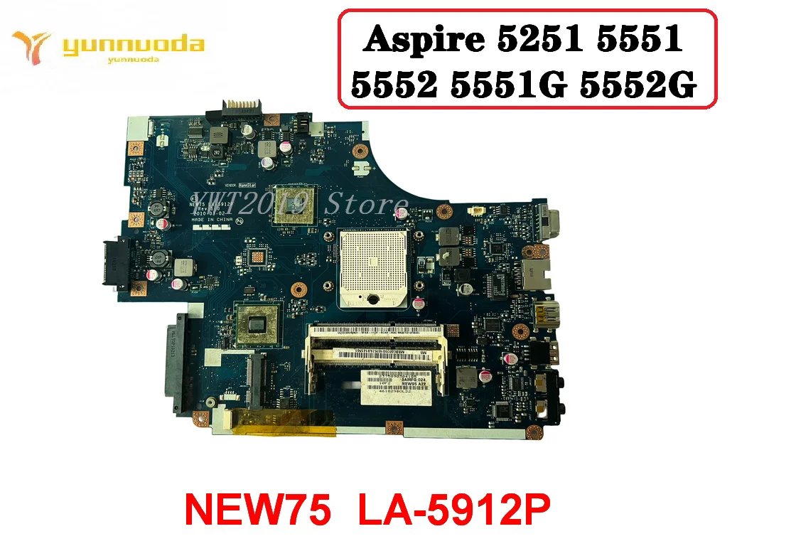 Original para Acer Aspire 5251 5551 5552 5551g 5552g Portátil Placa-mãe New75 La5912p 100 Testado Bom