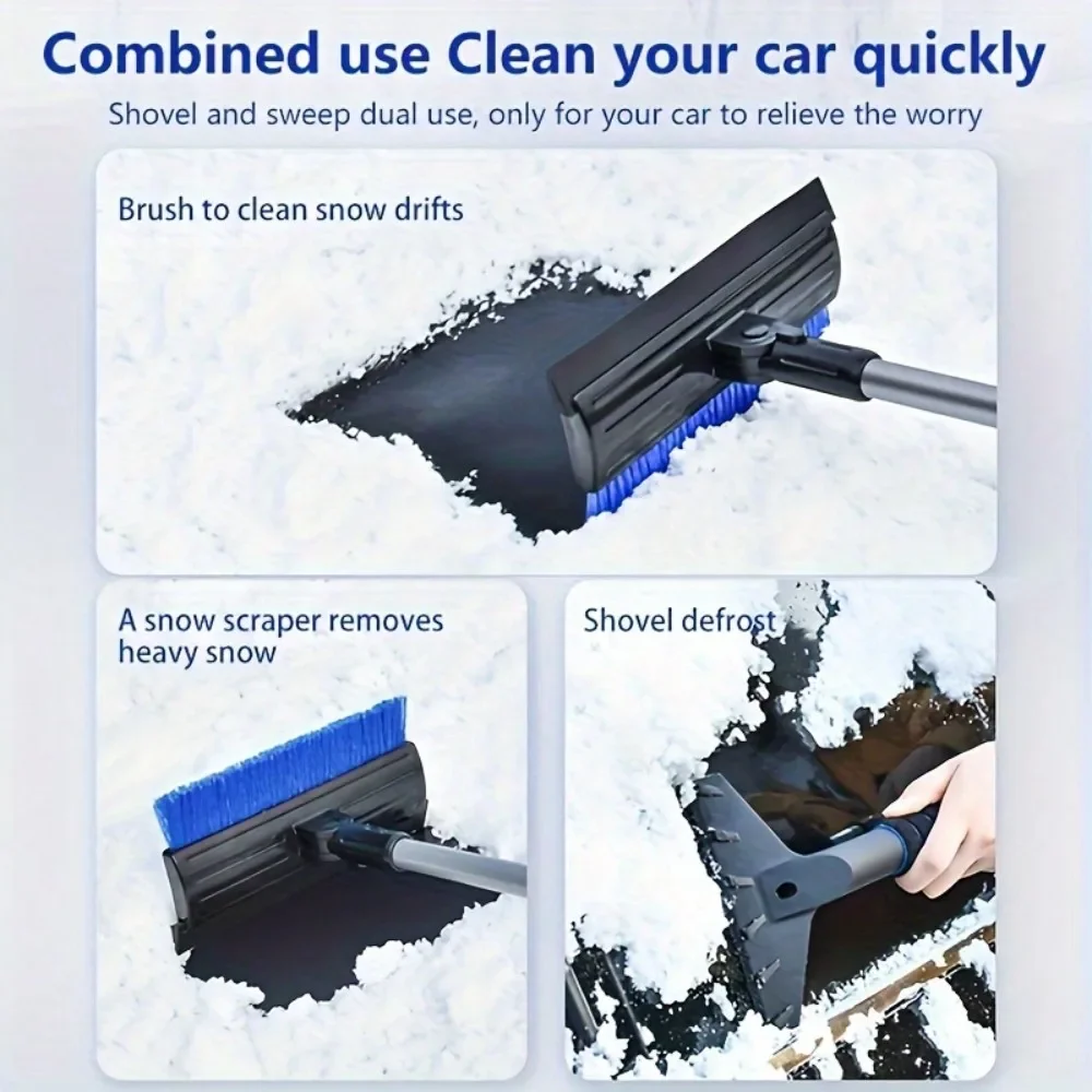 Snow Plow Brush Snow Shovel Car Shovel Tool Multi-purpose Removal Tool for Car Deicing Scraper Defrosting Brush