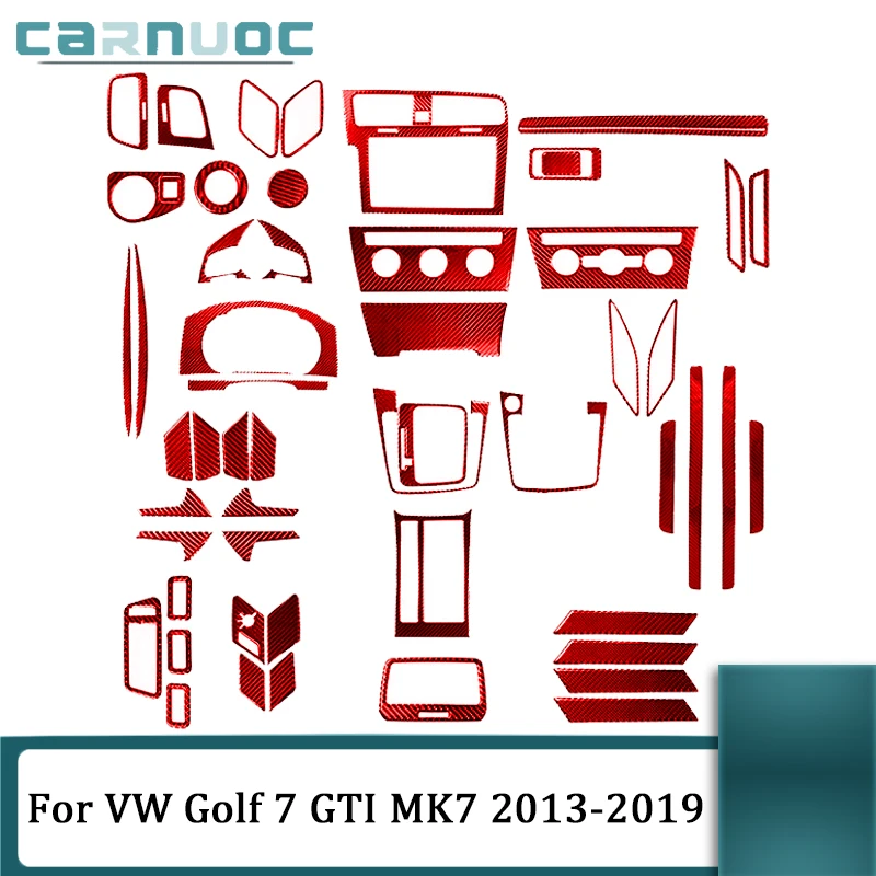 

Carbon Fiber Red Stickers For Volkswagen VW Golf 7 GTI MK7 2013-2019 Car Interior Decorative Accessories