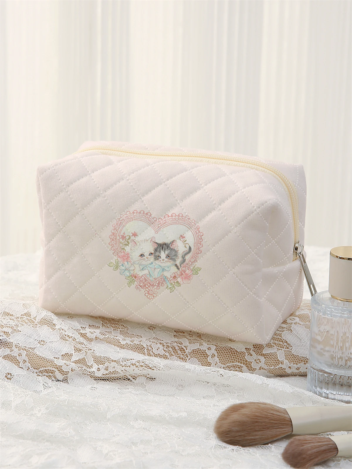 1 Set Portable Makeup Bag, Large Capacity Design, Easily Accommodate Your Cosmetics, Lightweight And Portable For Storing Cosmet