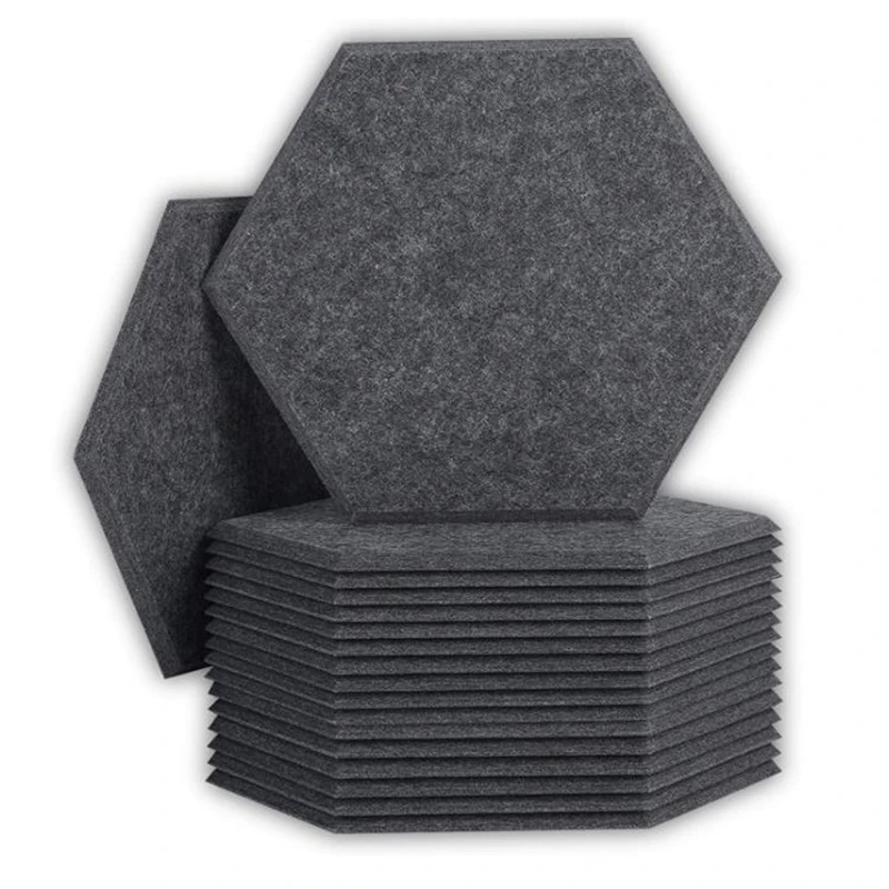

18 Pcs Acoustic Panel Sound Insulation Pad,Hexagonal Acoustic Panels,Beveled Edge Sound Proof Panels,For Studio&Office