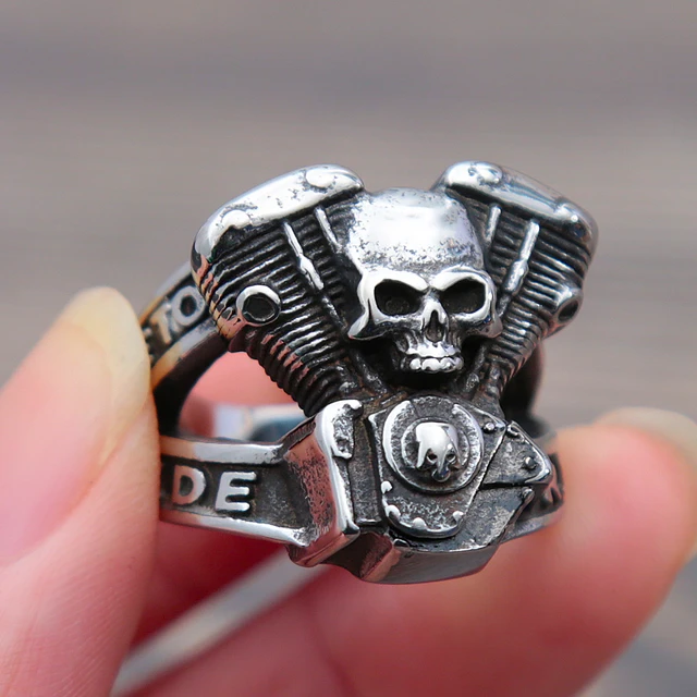 Aggregate more than 168 stainless steel biker rings wholesale latest ...