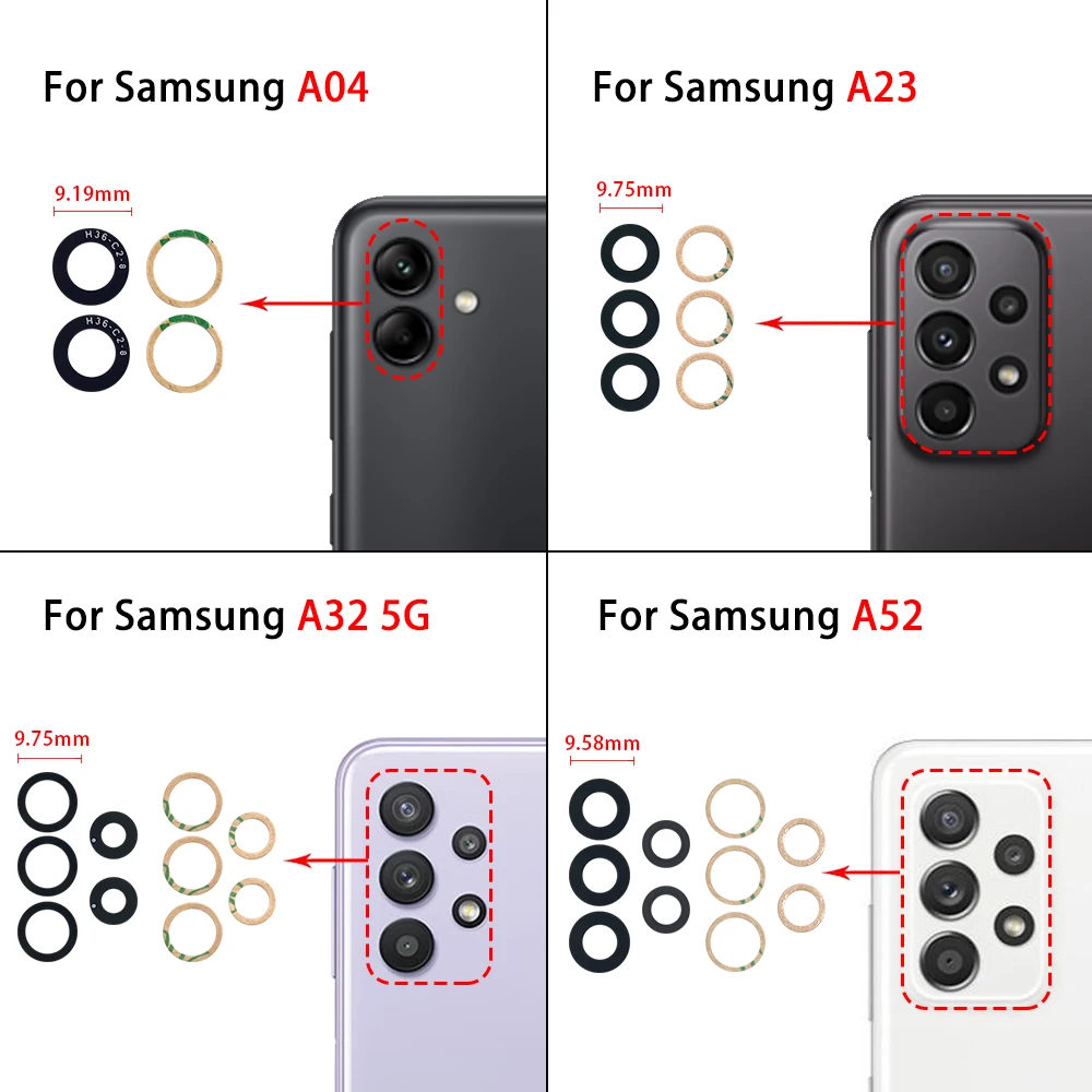 후면 카메라 유리 렌즈, 접착 도구 포함, 삼성 A04 A04S A23 A33 A53 A73 A42 A72 A13 4G A32 5G 카메라 유리 렌즈