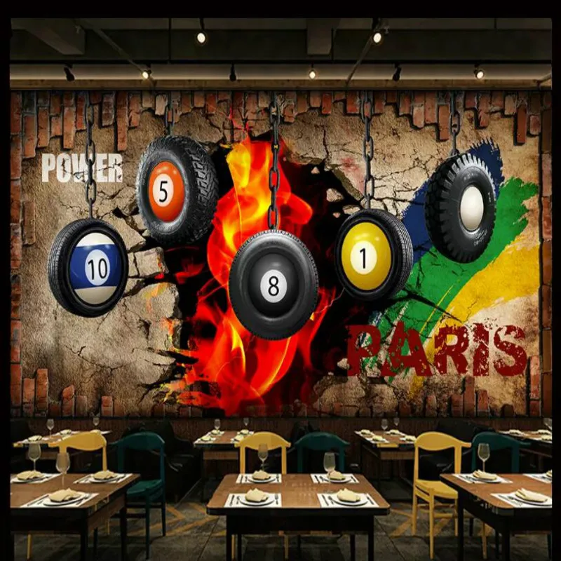 Retro-Nostalgia-Billiards-Hall-Image-Wall-Mural-Wallpaper-Billiards ...