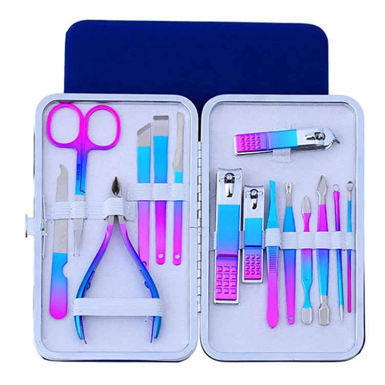 Nail Clipper Set Colorful Manicure Cutters Stainless Steel for Household Pedicure