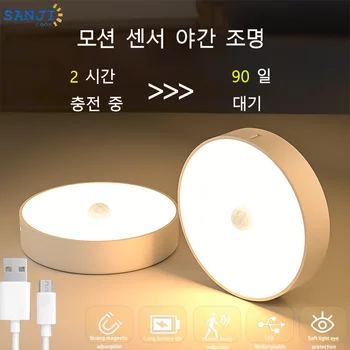 LED 휴먼 모션 센서 조명, 침실 야간 조명, 계단 복도 방 옷장 조명, 방 장식 조명, USB 충전식