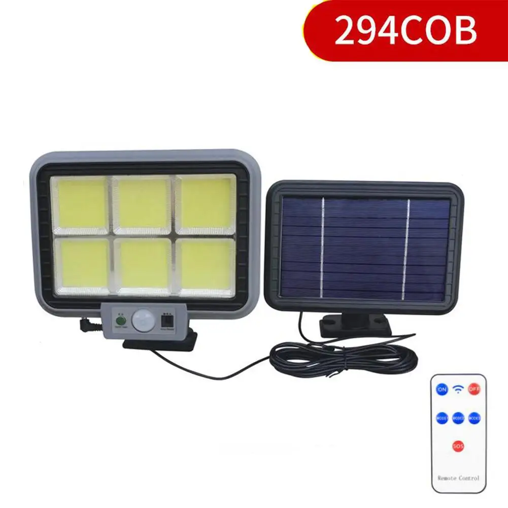 294 Cob Outdoor Solar Lamp Porch Lights 3 Working Modes Motion Sensor Wall Light For Patio Backyard Garage Garden Decoration solar string light 8 lighting modes led fairy light waterproof decoration light warm white 12 meters 100 lights