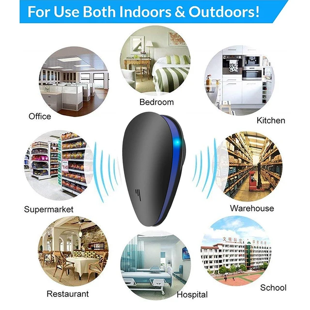 Szúnyog Ultrahangos Ismétlő Plug Háztartási Egér Visszaszorító Széles Lefedettség Biztonságos Hatékony Ac90-220V Elektronikus Kártevő Hibavezérlés