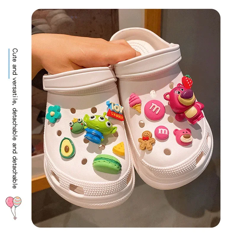 

MINISO Lotso PVC Shoe Charms for Crocs Disney Cartoon Anime Cute Buzz Lightyear DIY Crocs jibz ice Kid Christmas Festival Gifts