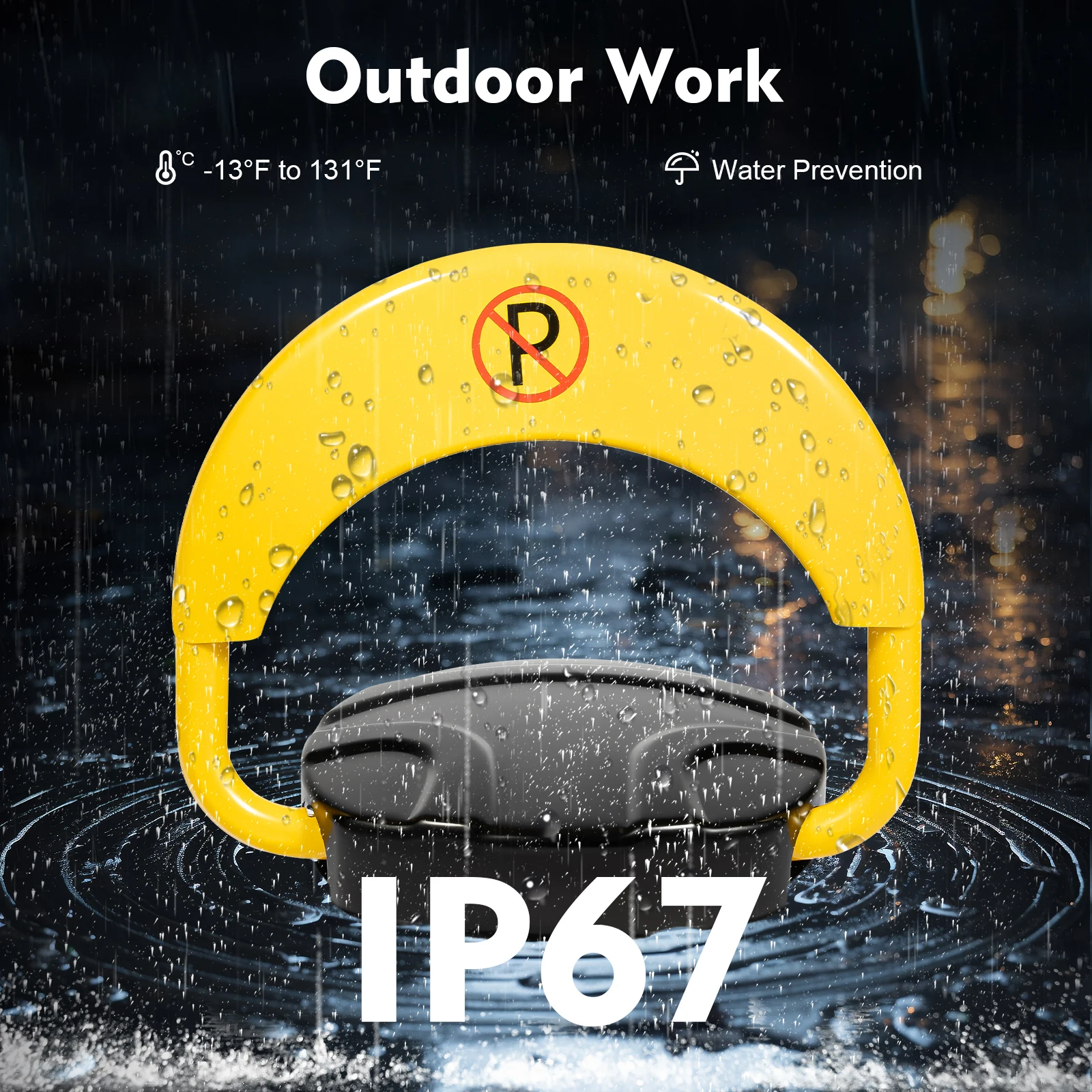 2-Ton Remote Control Parking Lock Foldable Anti-Theft Barrier IP67 Waterproof with Anti-Collision Alarm for Private/Commercial