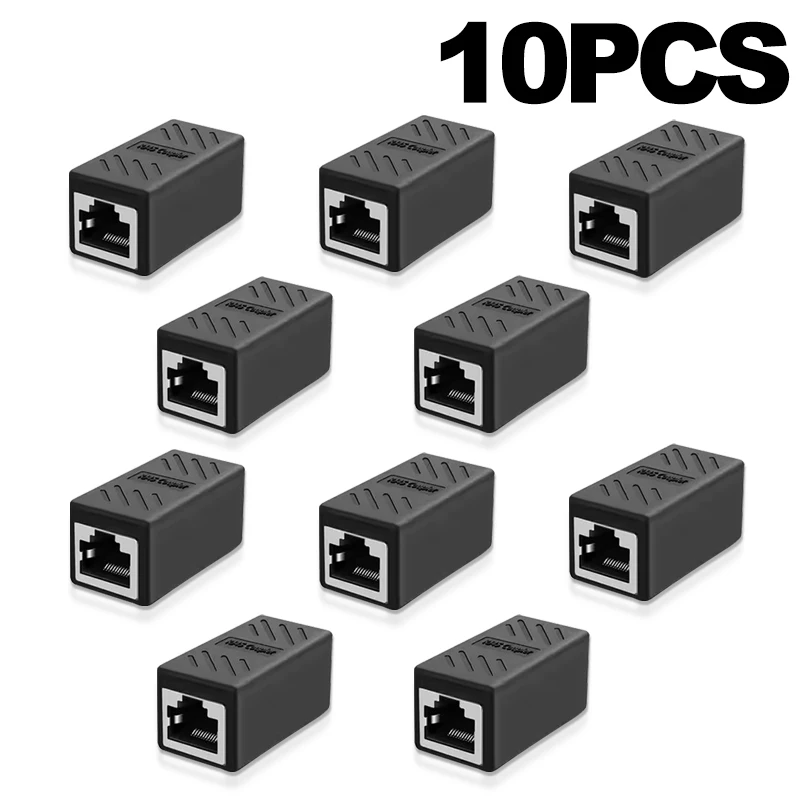 Gigabit Ethernet Female-to-Female RJ45 Coupler and Network Extender Adapter