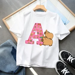 Adorable Capybara Kids T - Shirt - Cute Cartoon Design Cotton Tee - 160 (1)