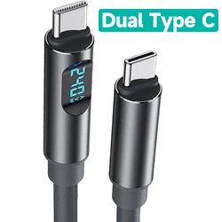 High - Speed 240W USB - C to USB - C Charging & Data Transfer Cable with Digital Display - 1.2m (Dual Type C)