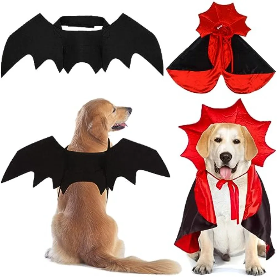 Dog Bat Costume and Vampire Cape for Pets