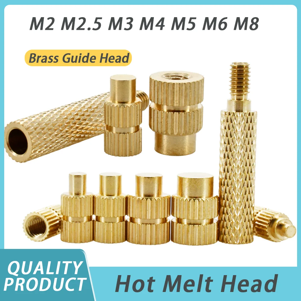 Brass Heat Insert Soldering Iron Tip Connector M2 M2.5 M3 M4 M5 M6 M8 3D Printer Insert Holt Melt Nuts Heat Transfer Head Tool
