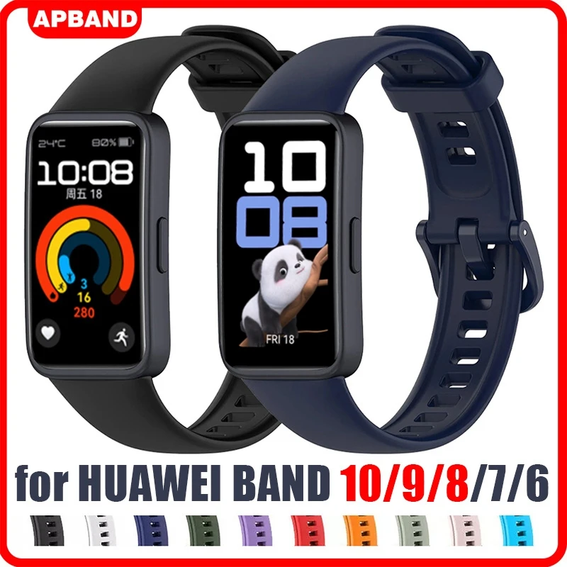 Weiche Fall + Silikon uhr band Für Huawei Band 10 9 8 Strap Zubehör Ersatz Armband Armband correa Huawei band 10 9 8 – Detail 1