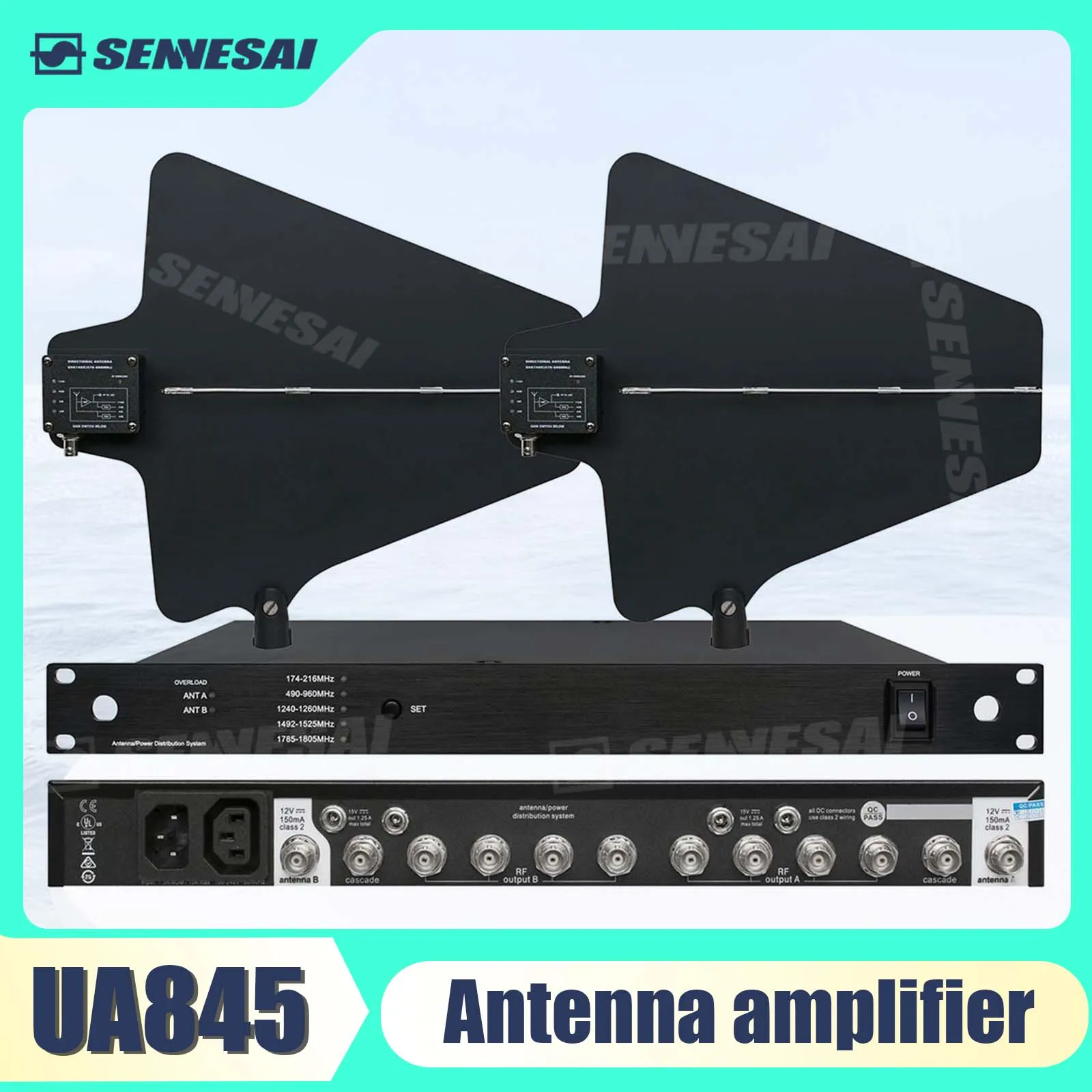 UA845UWB UA844 Antenna Amplifier Distributor System UHF 470-900MHz Frequency 10 Channels Antena Booster For Wireless Microphone