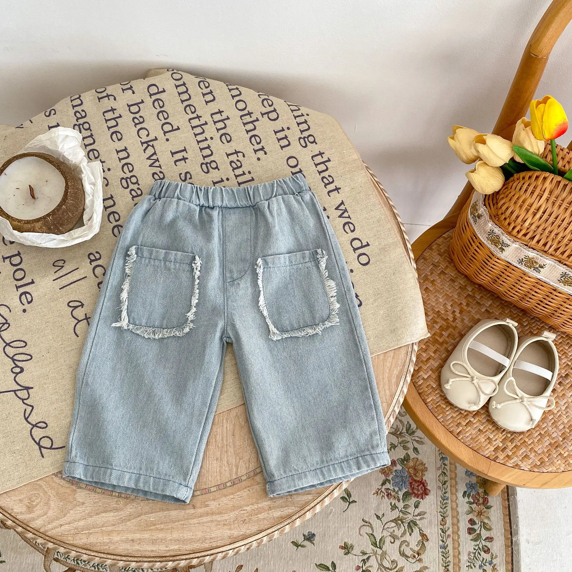 Kids Trousers Baby Toddler Boy Girl Denim Cotton Pants