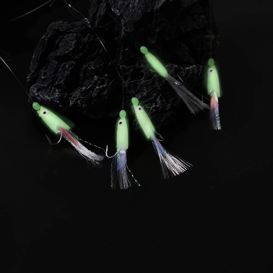 6pcs Mer / Eau Douce Pêche Sabiki Rigs Chaîne Crochet
