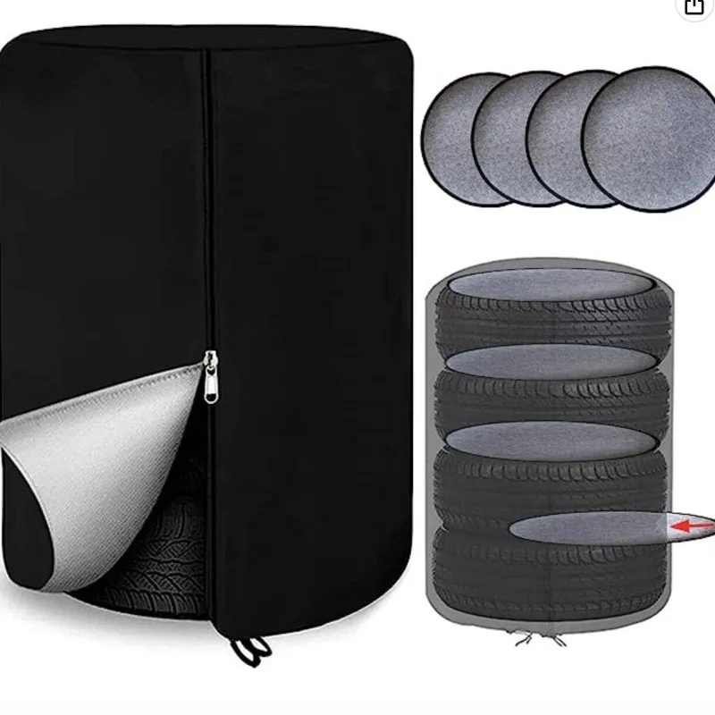 Multilayer tire cover waterproof silver coated oxford cloth zipper multilayer tire cover Wheel Protector Car-cover