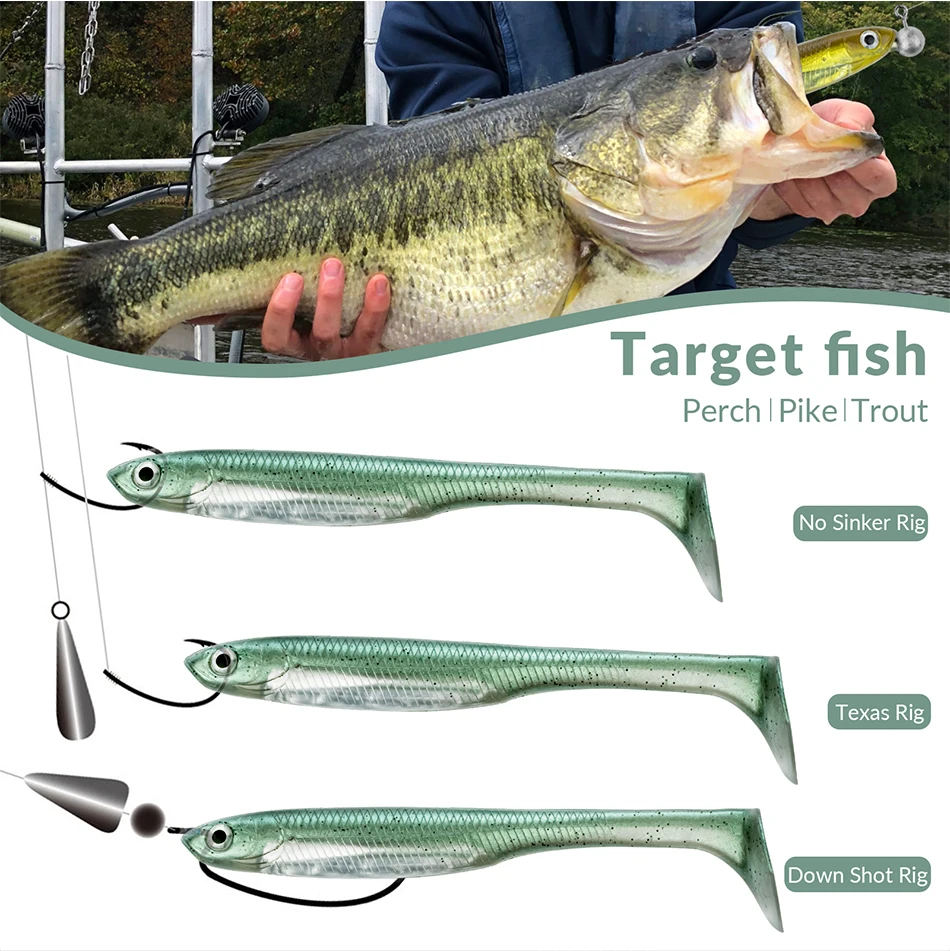 Fishing Lure Soft Bait Silicone Shad Swimbait  Soft Fishing Lure Shad Bass  - 128cm - Aliexpress