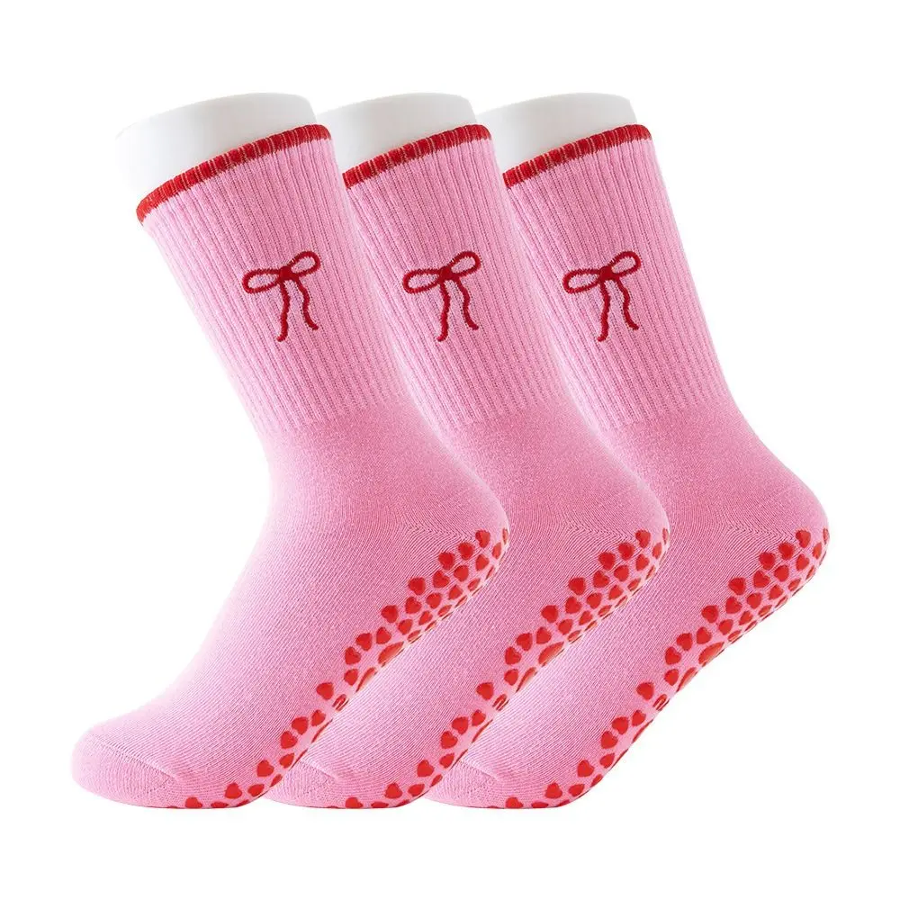 Cotton Breathable Cherry Embroidery Pilates Socks