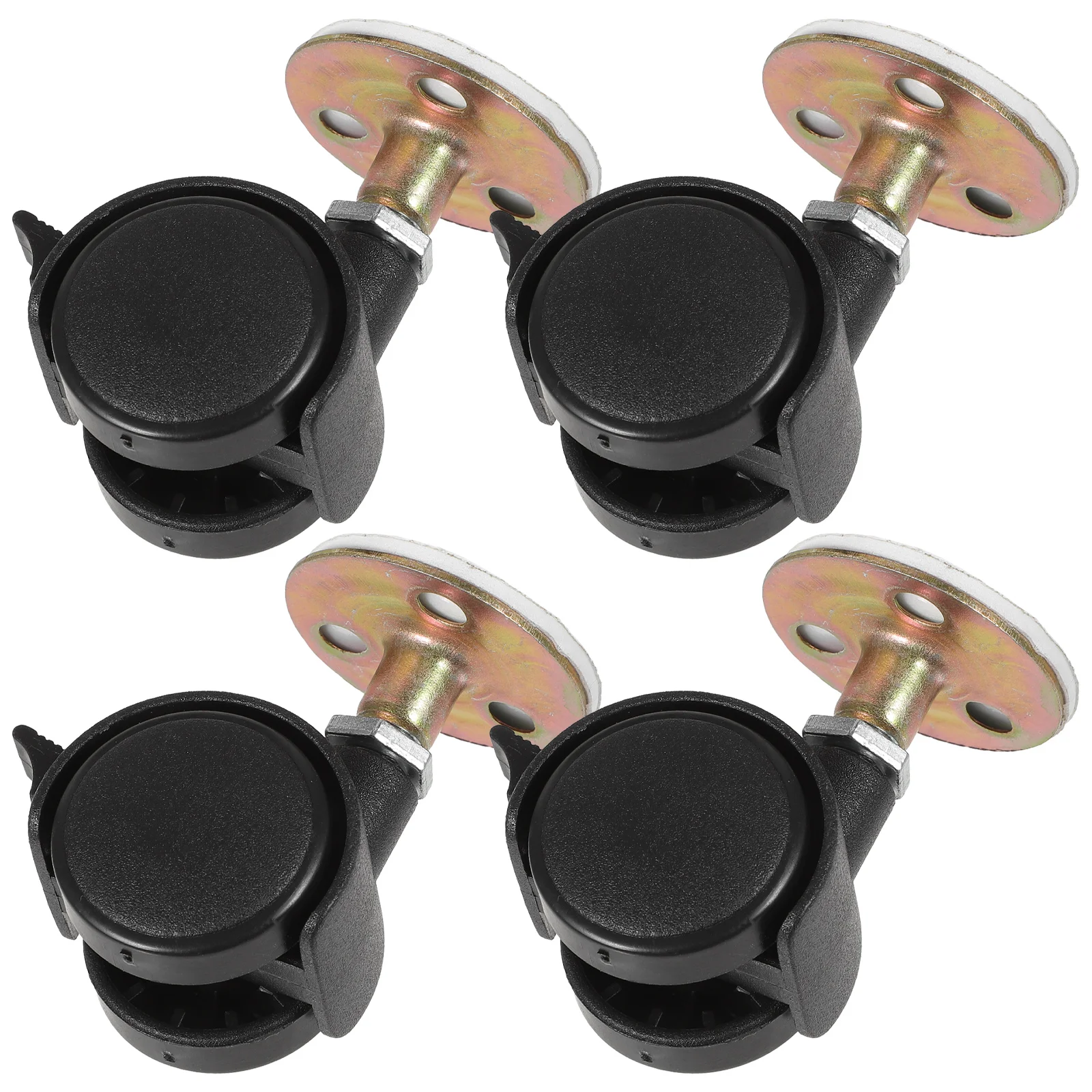 4pcs Self Adhesive Caster Wheel 37mm 360 Degree Rotation Sticky Pulley Roller 4pcs directional caster 3 inch light duty black rubber caster wheel trolley furniture roller castor