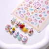 Lovely Colored Graffiti Bear Rabbit Cat Puppy Carrot Fishbone Stars 3D Flat Self Adhesive Nail Art Stickers Cute Manicure Decals 5