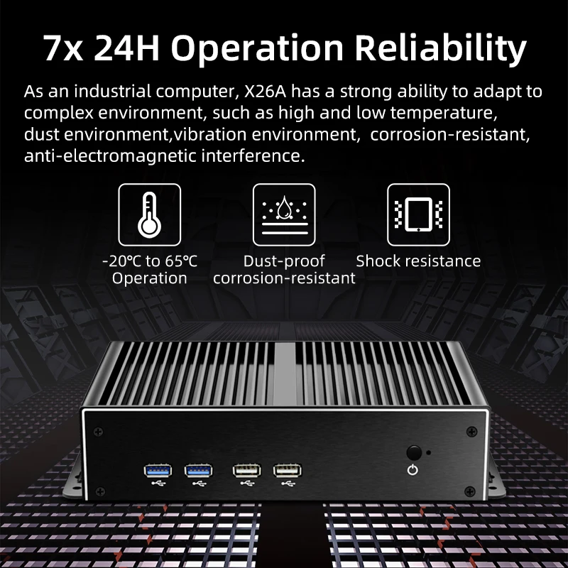 Fanless Industrial IoT Mini PC i7-5500U Windows Linux 6x COM-RS232 1x RS485 Adjustable 2x 2.5G Ethernet SIM Slot Mini PCIe Slot 3