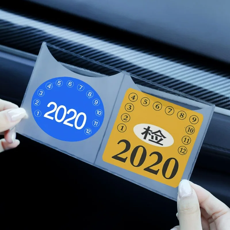 Transparent Adhesive Car Windshield Card Holder Set