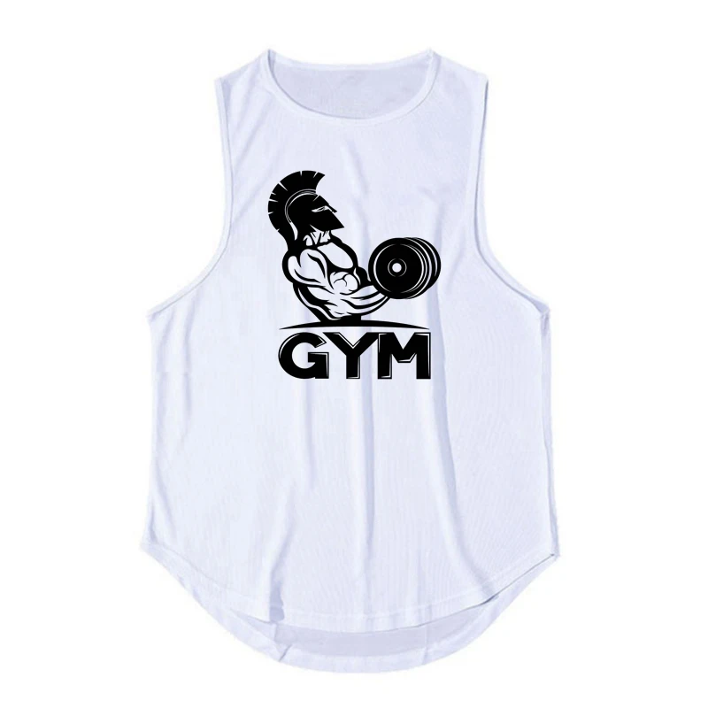 

2024 New Polyester Workout Gym Tank Top Mens Muscle Sleeveless Sportswear Shirt Fashion Bodybuilding Singlets Fitness Vest