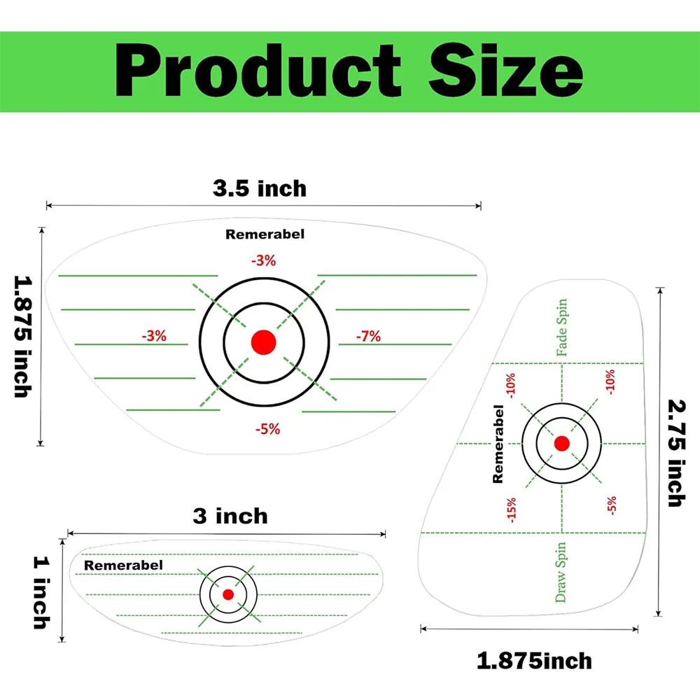 Golf Driver Impact Tape Set Labels 150Pcs Self Teaching and Consistency Analysis Training Aids Target Stickers