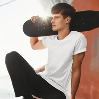 T-shirts en coton peigné pour hommes et femmes, 6.7oz, 190g/m2, hauts solides, uniforme d'équipe personnalisé, vêtements de classe, marque d'été personnalisée 6