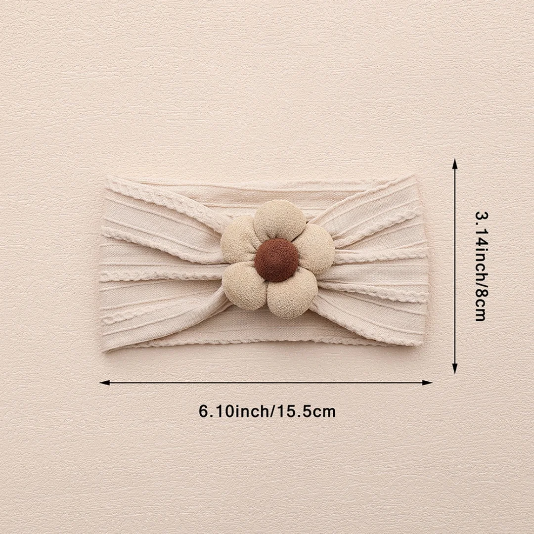  소녀 꽃 머리띠 부드러운 나일론 헤어 밴드 귀여운 어린이 헤어 액세서리 소녀를위한 탄성 어린이 터번  모자