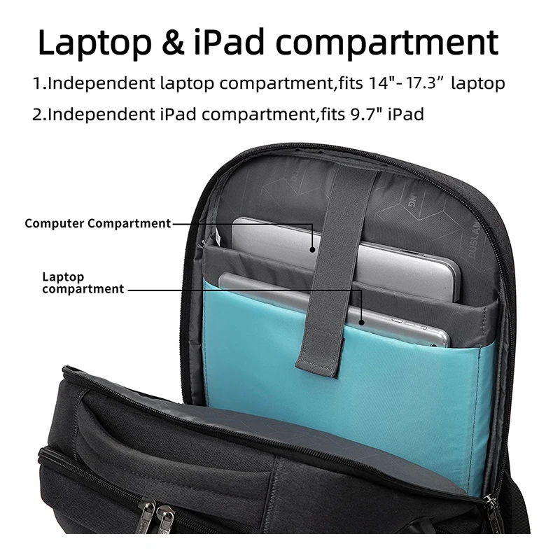 Water Resistant Business Backpack For Men Travel Notebook Laptop 17.3 inch Backpack Bags Male Mochila For Teen business backpack