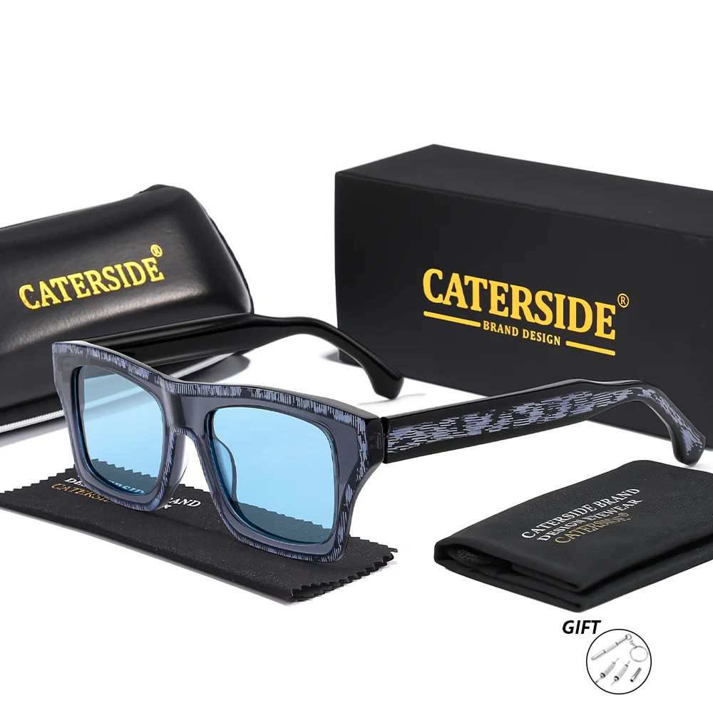 CATERSIDE Modische kurzsichtige optische Sonnenbrille für Herren, individuelle quadratische Linse, Damen-Weitsichtigkeitsbrille, UV400 – Detail 8