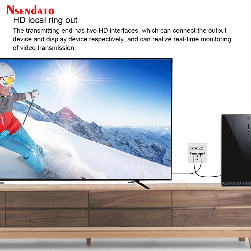 HDMI Extender Over 100M RJ45 4K Extender HDMI to RJ45 Network Extension cable Extender Support POC For DVD PS4 Camera PC To TV