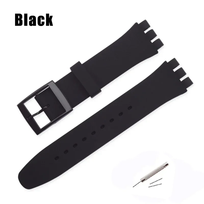 Universal Waterproof Sport Silicone Watch Strap - Soft Rubber Replacement Wristband
