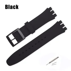 Universal Waterproof Sport Silicone Watch Strap - Soft Rubber Replacement Wristband - 20mm (Black)