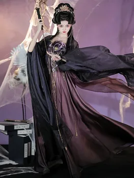 Hanfu women's elegant and fashionable style super fairy-like embroidered Chebuzi dress