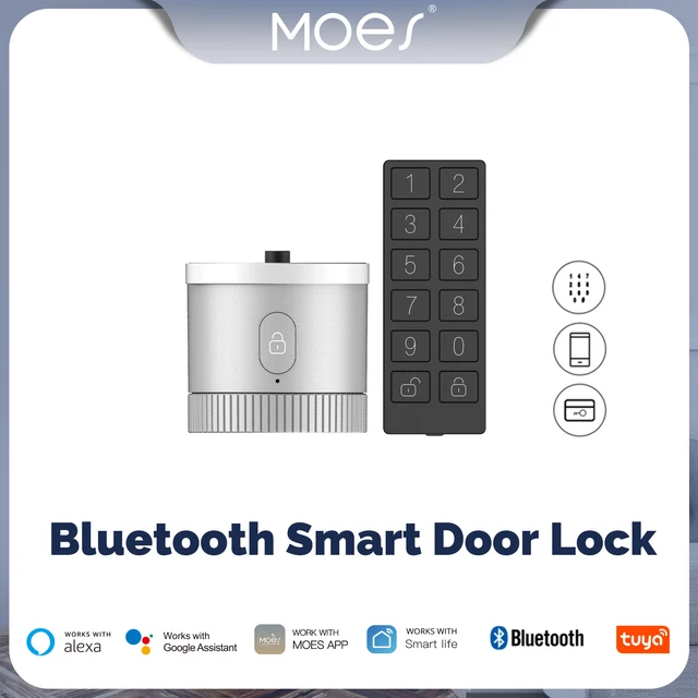 MOES Bluetooth Door Lock Bank-grade AES128 Bit TLS Encryption BLE Sensor Unlocking Tuya Smart APP Voice Control Alexa Google EU 1