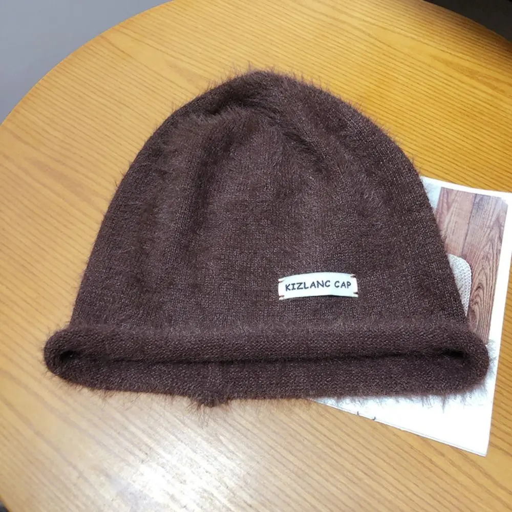 

Ear Protection Lady Hat Fashion Keep Warm Wool Pullover Hat Solid Color Beanies Hat Travel