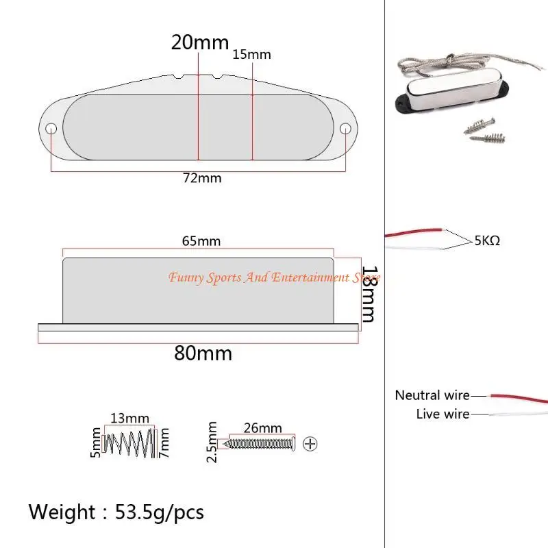 C4DE für Stil Gitarre Hals Musikinstrument Single Coil Gitarre Hals Pickup – Detail 8