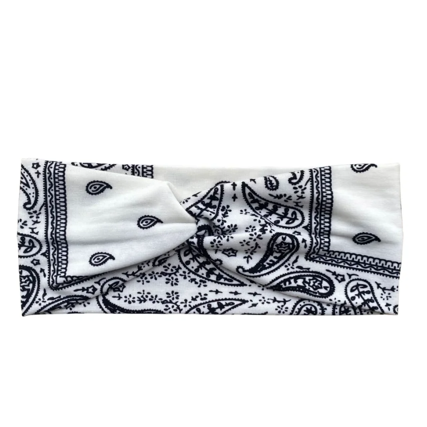Bedrucktes Stirnband für Frauen, dehnbares, breites Haarband, geknotetes Stirnband für Yoga, Laufen, Sport, Schweißband, Damen und Mädchen, Haarschmuck – Detail 8