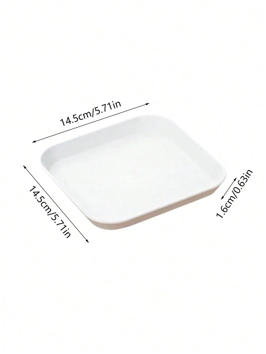 4/8/12pcs White plastic square plate spit bone plate dessert reusable suitable for family camping picnic restaurant
